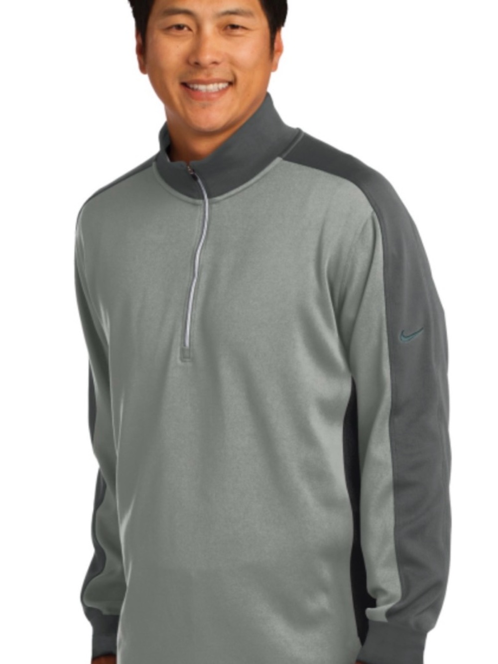 Nike Men’s Grey & White Two-Tone Quarter-Zip Performance Jacket